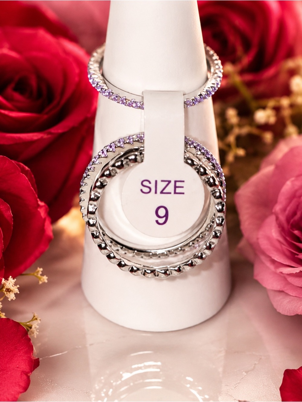 Bomb Party  💍 Sterling Amethyst Cubic Zirconia  925 Solid -SIZE 9